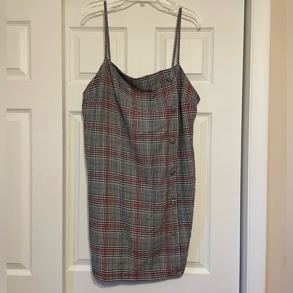 Brand New ASOS Plaid Mini Dress - Size 14 - Picture 1 of 7